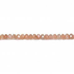 Sunstone faceted rondelle 2x3mm x 40cm