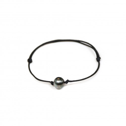 Armband aus Polyestergarn mit Tahiti-Zuchtperle