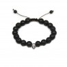 Bracelet en pierre de lave avec une tête de mort