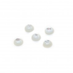 Cabochon de nacre blanche, de forme ronde 5mm x 4pcs