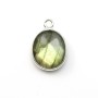 Labradorite ovale facetté sertie sur argent 925 11x13mm x 1pc