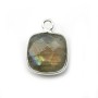 Labradorite coussin facette sertie sur argent 925 11mm x 1pc