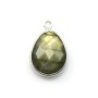 Labradorite goutte facette sertie sur argent 925 13x17mm x 1pc