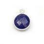 Lapis lazuli de forme ronde, 1 anneau, serti en argent, 11mm x 1pc