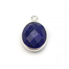 Lapis lazuli de forme ovale, 1 anneau, serti en argent, 11x13mm x 1pc