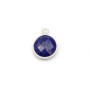 Lapis lazuli de forme ronde, 1 anneau, serti en argent, 9mm x 1pc