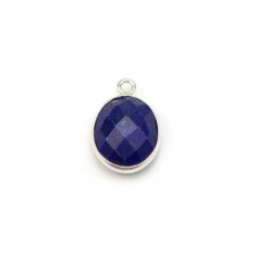 Lapis lazuli de forme ovale, 1 anneau, serti en argent, 9x11mm x 1pc