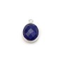 Lapis lazuli de forme ovale, 1 anneau, serti en argent, 9x11mm x 1pc