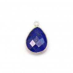 Lapis lazuli en forme de goutte, 1 anneau, serti en argent 11x15mm x 1pc