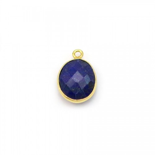 Lapis lazuli in oval-shaped, 1 ring, set in gilt silver, 9x11mm x 1pc