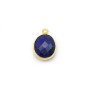 Lapis lazuli de forme ovale, 1 anneau, serti en argent 925 doré à l'or fin, 9x11mm x 1pc