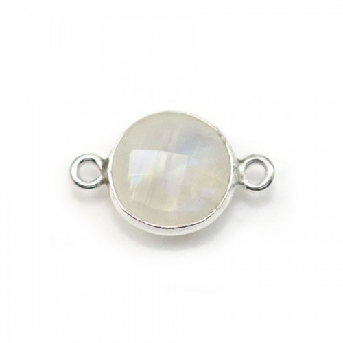 Treated Saphir Round 17mm set in  Plated Silver