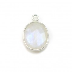 Pierre de lune oval sertie sur argent x 1pc