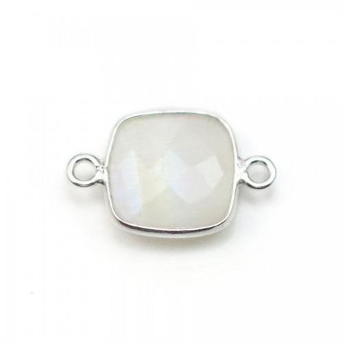 Faceted drop-shape treated emerald set in gold-plated silver 8x11mm x 1pc