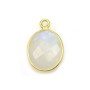 Pierre de lune ovale sur argent 925 doré à l'or fin x 1pc