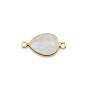 Pierre de lune en forme de goutte, sur argent 925 doré à l'or fin, 11x15mm, 2anneaux x 1pc
