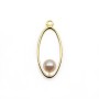 Pendentif ovale 20x10mm en gold filled 14 carats pour perle semi-percée x 1pc