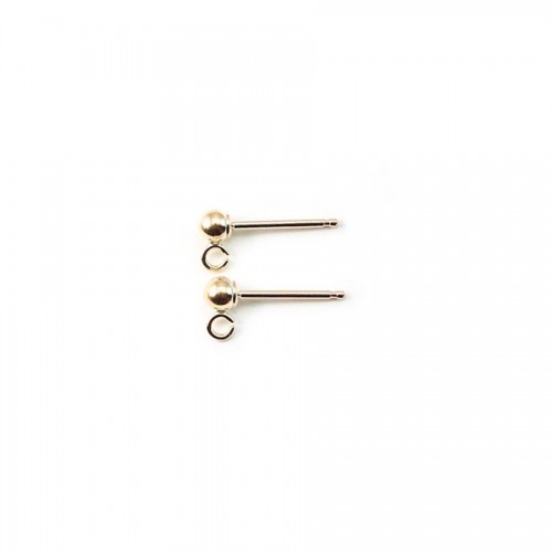 CLOU D'OREILLES BOULE 3MM GOLD FILLED 14 CARAT 0.9G10PCS