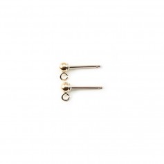 CLOU D'OREILLES BOULE 3MM GOLD FILLED 14 CARAT 0.9G10PCS