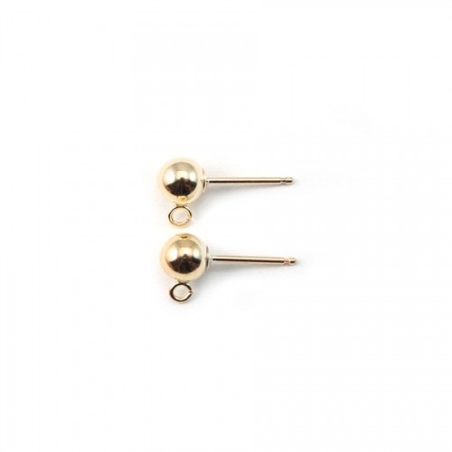 CLOU D'OREILLES BOULE 5MM GOLD FILLED 14 CARAT 2.0G10PCS