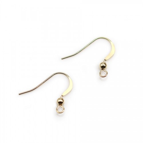 Boucles d'oreilles avec boule 3mm Gold filled 14 carat 20mm x 2pcs