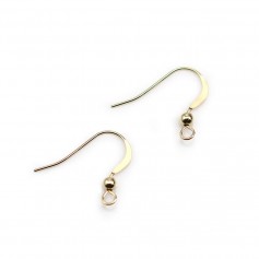 Boucles d'oreilles avec boule 3mm Gold filled 14 carat 20mm x 2pcs