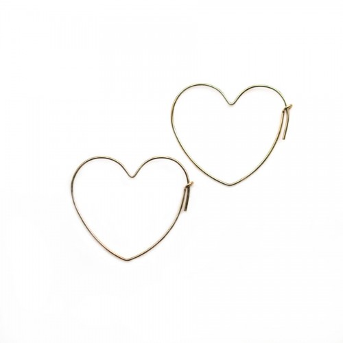 14k gold filled 27x30mm Heart Shape Beading Hoop x 2pcs