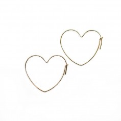 Créoles coeur 27x30mm en gold filled 14 carats x 2pcs