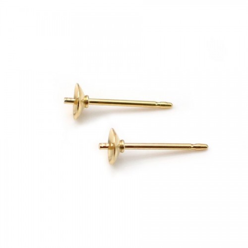 14k gold filled ear studs for half-drilled beads 4mm x 2pcs