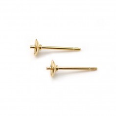 Clous d'oreilles pour perles semi-percées en gold filled 14 carats 4mm x 2pcs