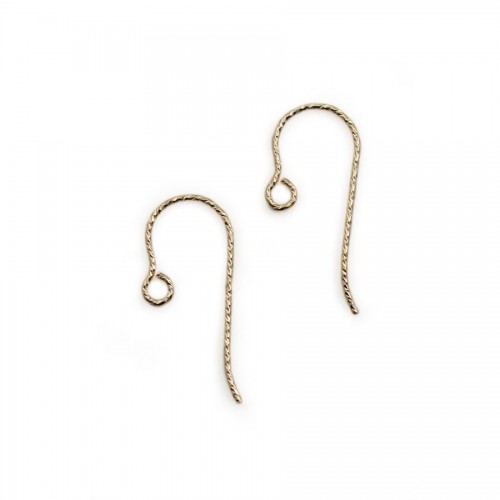 Crochets d'oreilles guillochés en gold filled 14 carat 15.5x0.51mm x 4pcs