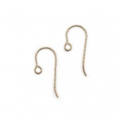 Crochets d'oreilles guillochés en gold filled 14 carat 15.5x0.51mm x 4pcs