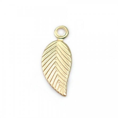 Breloque feuille gold filled 14carat 5x12mm x 2pcs