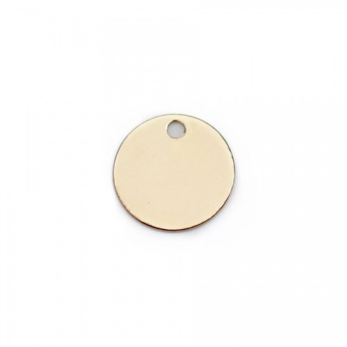 Breloque ronde médaille à graver en gold-filled, 9mm x 1pc