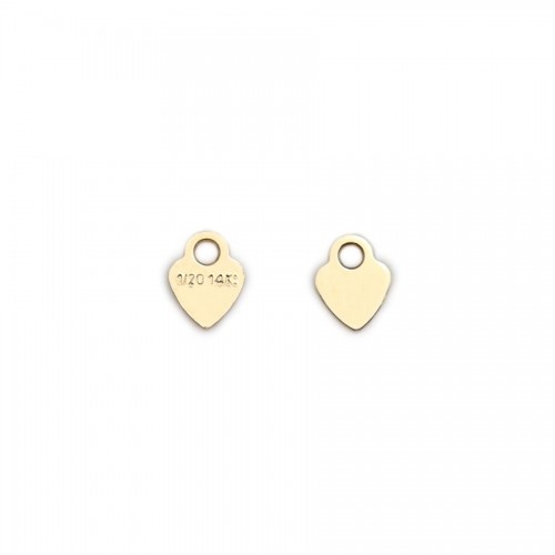 Breloque en gold-filled médaille coeur à graver 3.5x4.5mm x 4pcs