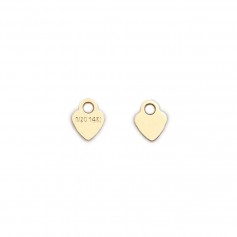 Breloque en gold-filled médaille coeur à graver 3.5x4.5mm x 4pcs