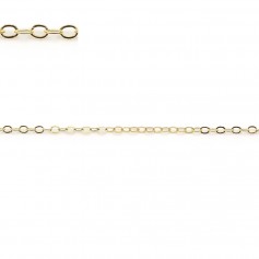 Chaîne 14KGF Hammered Cable 1.3x1.8mm x 50cm