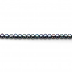 Dark blue Freshwater Pearl ovale  4.5-5.5mm x 40cm