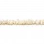 Perles d'eau Douce blanc forme baroque tube 6x12mm x 40cm