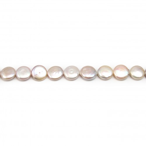 Perles de culture d'eau douce, blanche, ronde, 14mm x 1pc