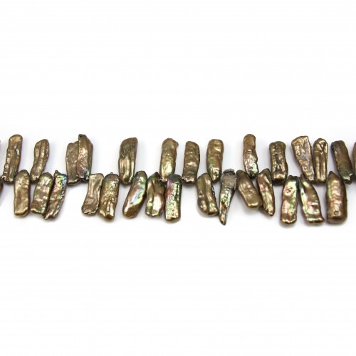 Perles de culture d'eau douce, marron, keshi, 20mm x 5pcs