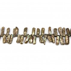 Perles de culture d'eau douce, marron, keshi, 20mm x 5pcs