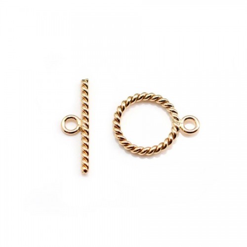 14K Gold filled Guilloche Toggle clasp round-shaped 9mm x 1pc