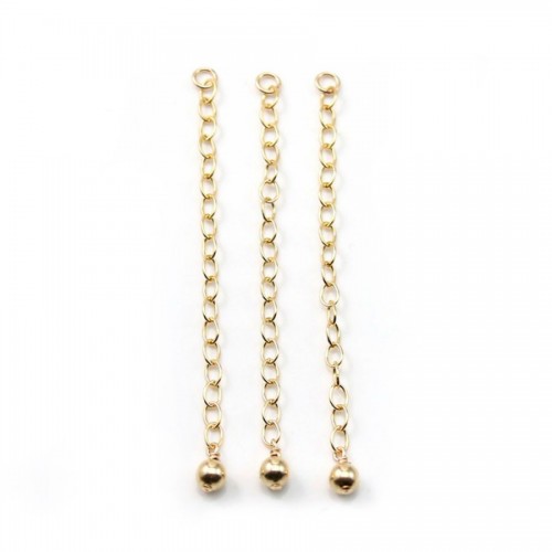 Chaine allongée&boule gold filled 14 carats  4mm x1pc