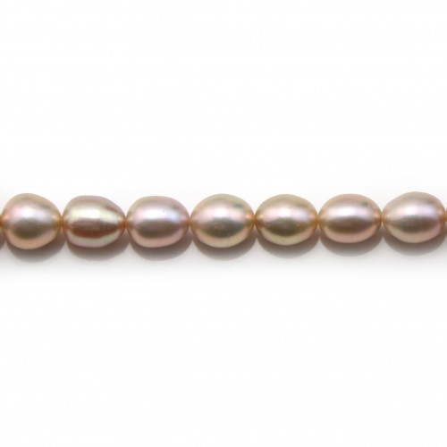 Perles de culture d'eau douce, mauve, olive, 5-7mm x 4pcs