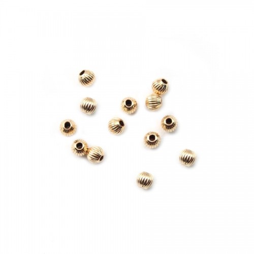 BOULE STRIEES 2X1MM GOLD FILLED 14 CARAT 1.09G 20PCS