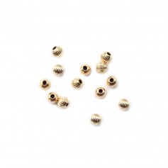 BOULE STRIEES 2X1MM GOLD FILLED 14 CARAT 1.09G 20PCS