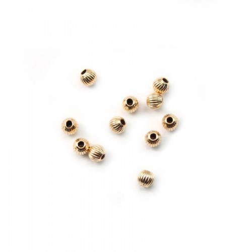 BOULE STRIEES 3X1.4MM GOLD FILLED 14 CARAT 1.84G 40PCS