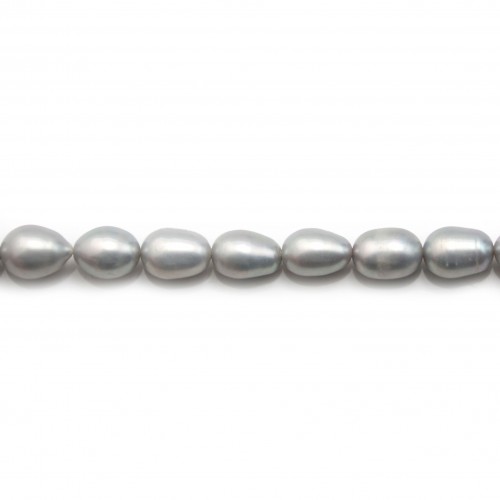 Freshwater cultured pearls, grey, olive, 6.5-7.5mm x 38cm