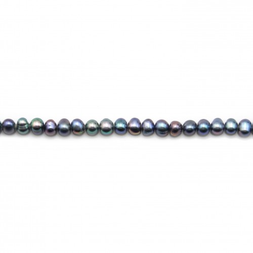 Dark purplish blue round freshwater pearls  4-5mm x 10pcs